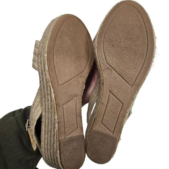 Matt Bernson Women's Espadrille Wedge Sandals Size 8M Tan & Beige Boho Beachy - Picture 9 of 14
